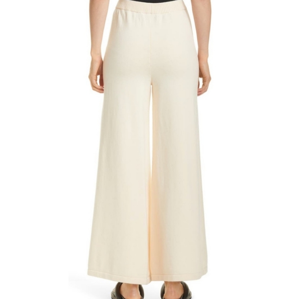 Staud Mitchell Super High Waisted Wool Blend Knitted Wide Leg Pants